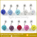 Bead Shamballa Crystal 316L Stainless Steel Belly Bar Navel Rings Piercing